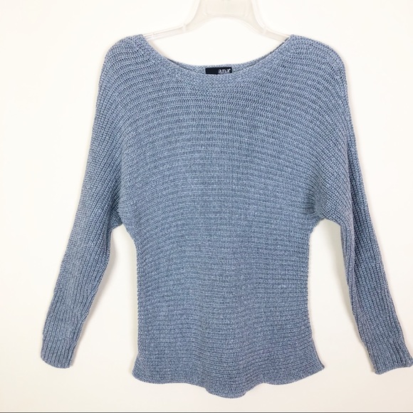 NWOT - Light Gray Metallic Batwing Sweater - Picture 1 of 6